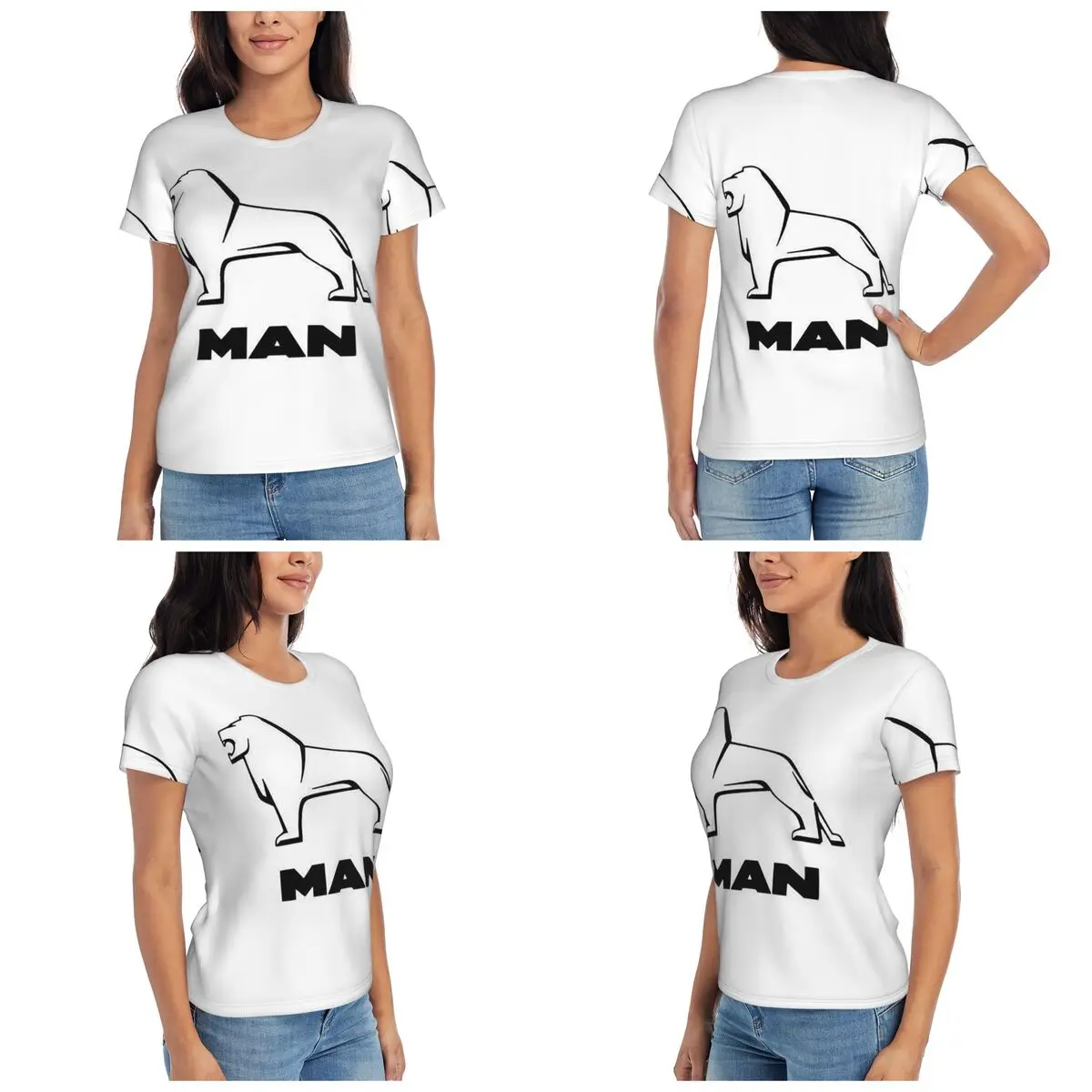 Man Truck Bus Dual-use Logo T-Shirt for Women O-Neck Streetwear T Shirts Women's Tees Short Summer Clothes Tops
