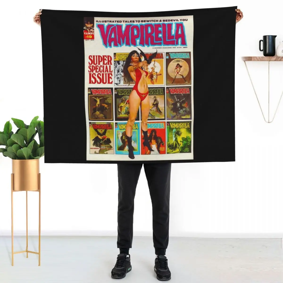 YEP, ANOTHER GREAT VINTAGE VAMPIRELLA MAGAZINE COVER! #19 Throw Blanket Plaid Picnic Blankets For Baby Blankets