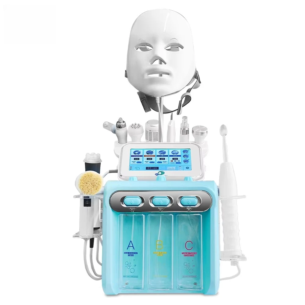 Portable 10 in 1 Hydro Oxygen Vacuum Facial Machine Home Blackhead Remover Deep Cleansing Skin Care Device
