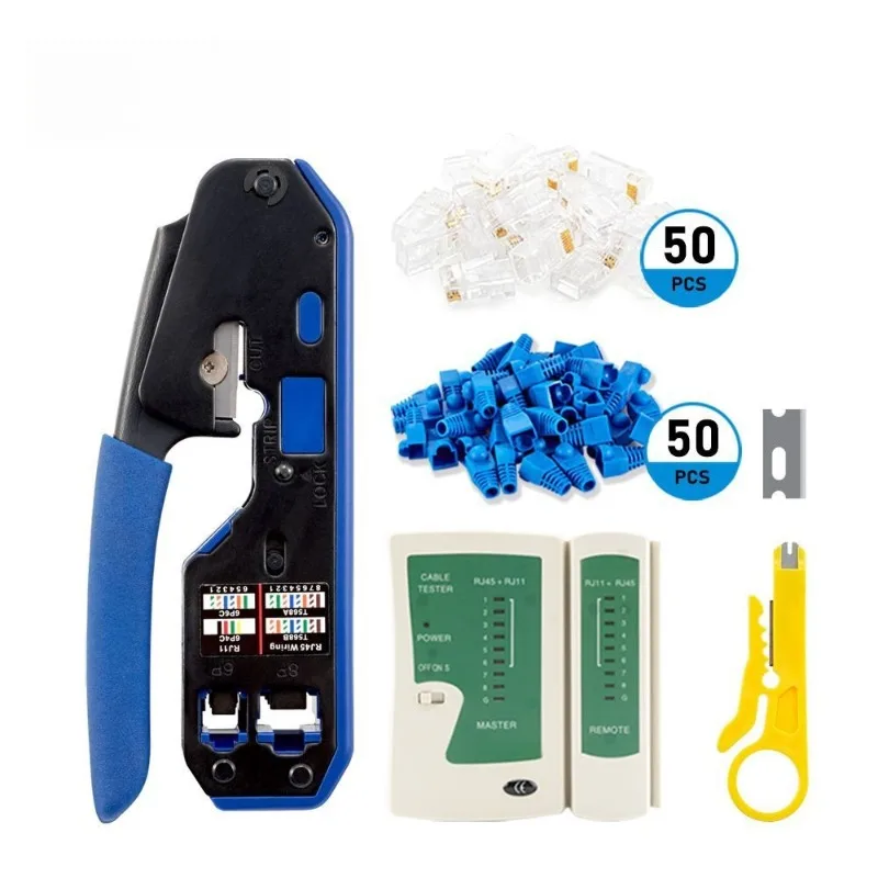 Class VI Network Cable Clamp Set Network Clamp 8P6P Network Cable Crimping Crystal Head Crimping Pliers