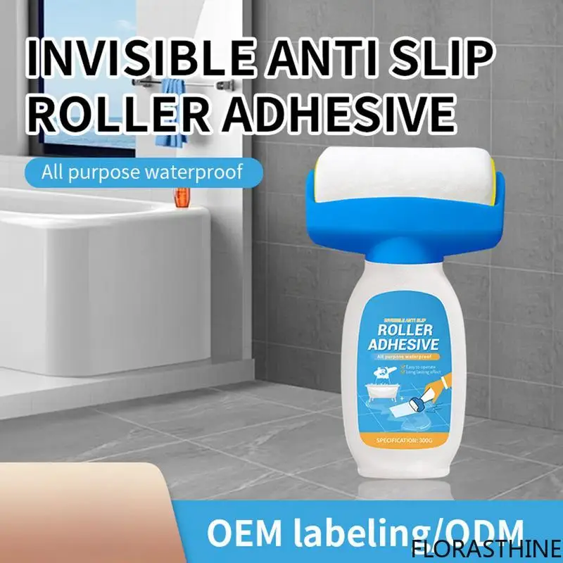 Non-Skid Coating for Tile Bathtub Clear Anti-Slip Paint Clear Anti-slip Roller Bathtub Adhesive for Home Floors Bathrooms Shower