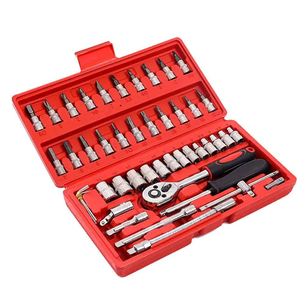 Imagem -03 - Meikela-car Repair Tool Grupo 14-inch Socket Grupo Chave de Torque Ratchet Kit Ferramentas Combo Auto Reparação 46 Pcs
