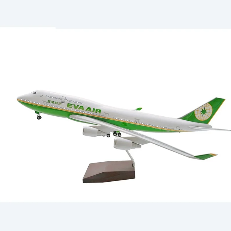 EVA Airlines Boeing 747 Model Aircraft 47CM 1:150 Scale With Wheel LED Light Die-casting Machine Collected Gift By Aviation