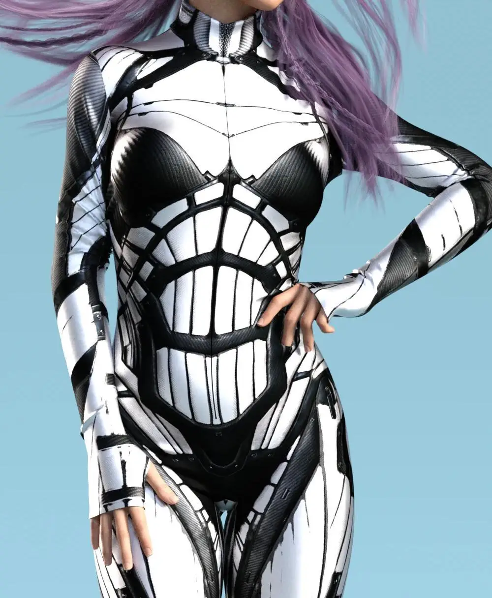 Mechanischer Rüstungsanzug für Frauen, Cyber-Fighter-Cosplay-Bodysuit, Steampunk-Kostüm, Zentai-Anzug für Halloween-Partys – Detail 30
