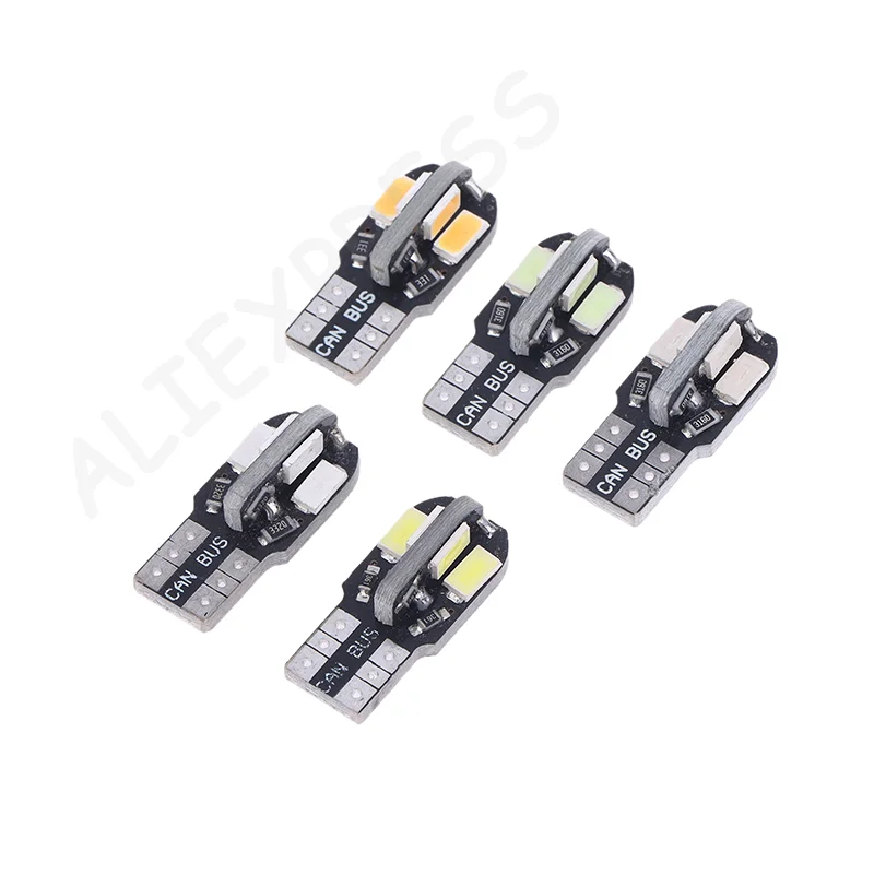 Paquete a granel de 10 bombillas LED T10 5730 SMD, luz de lectura de decodificación, lámpara marcadora de ancho para coche, luz pequeña para matrícula.