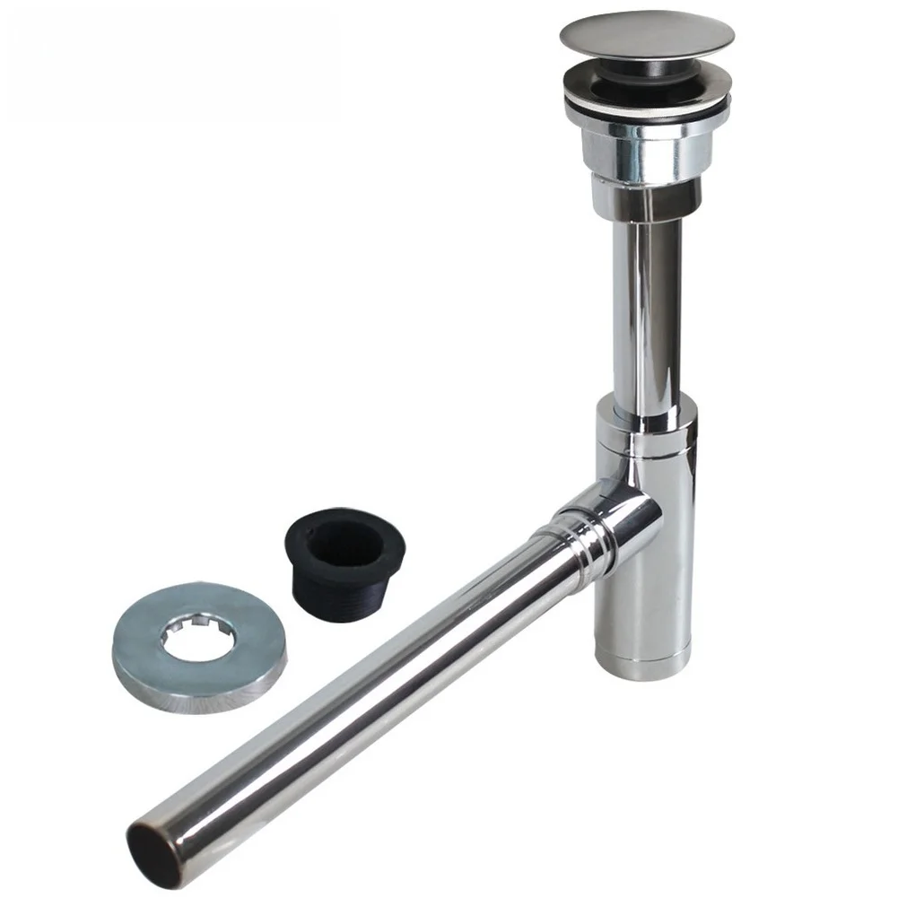 

Modern Simple Bounce Type Washbasin Drain Plating Stainless Steel Wall Chrome Pop-Up Filter Fixture Stopper For Home