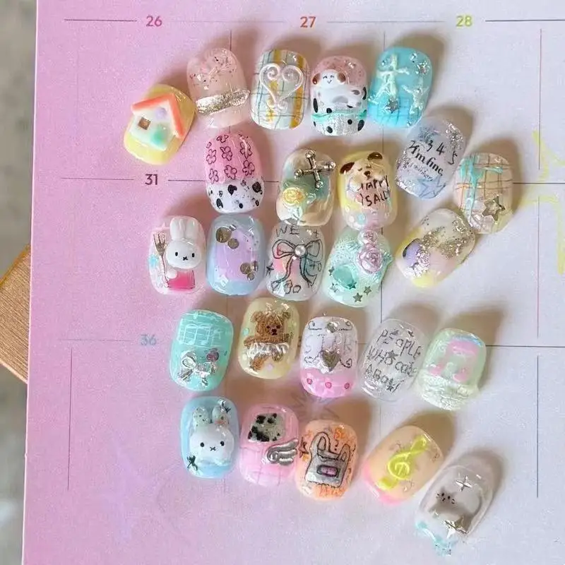 3D-Silikon-Nagelkunstform mit niedlichen Cartoon-Mustern, antihaftbeschichtet, für DIY-Nageldekoration und Charm-Herstellungswerkzeuge – Detail 2