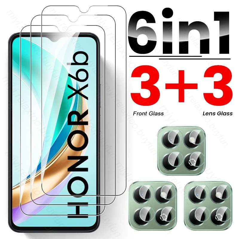 6To1 Camera Lens Screen Protector Tempered Glass For Honor X6b 4G 2024 JDY-LX1,JDY-LX2 6.56