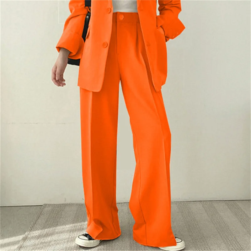 سراويل نسائية غير رسمية 2025 بدلة قماش متعددة الاستخدامات سراويل تقليدية برتقالية جديدة سراويل بدلة للتنقل موضة متعددة الاستخدامات مستقيمة الساق طويلة... #3
