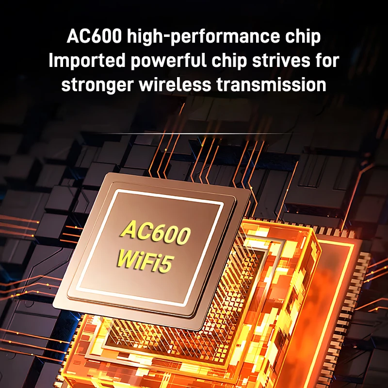 Wawram 600mbps wifi5 2in1 dongle banda dupla placa de rede sem fio 2.4g 5.8ghz usb wifi bluetooth 4.2 adaptador driver livre