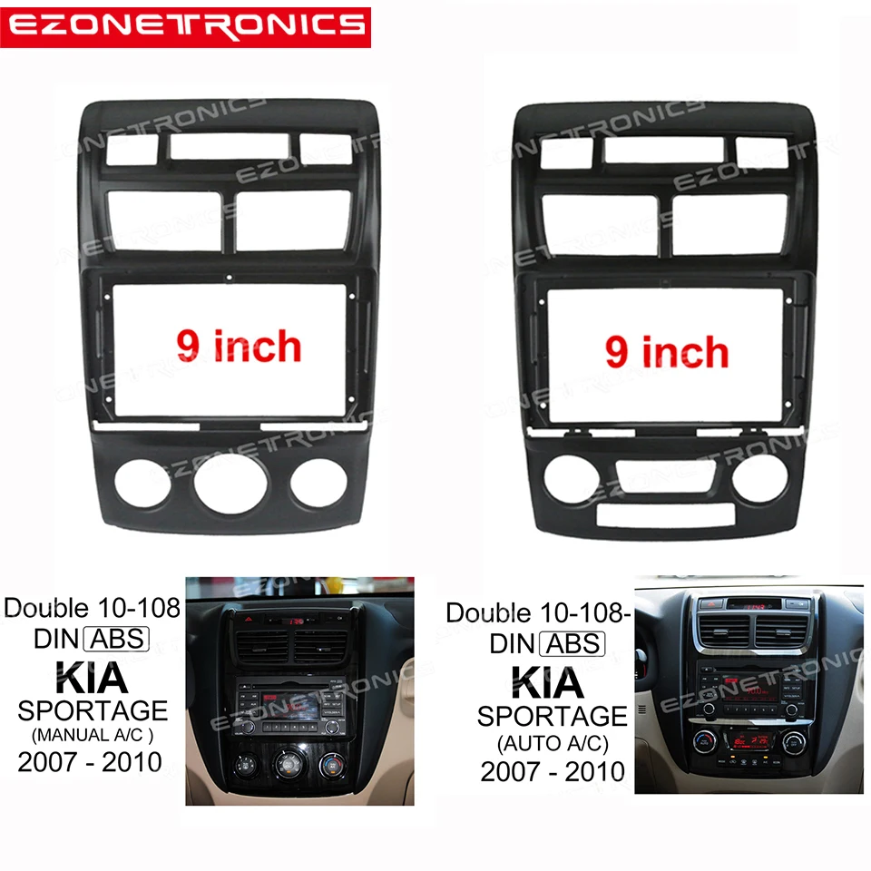 

9 Inch Car Fascia Trim Kit For Kia Sportage 2007-2010 Double Din Frame Audio Fitting Adaptor In-dash Stereo Facia Pane