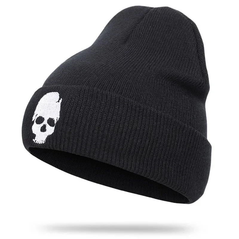Autumn And Winter Women Cotton Wool Hat Personality Skeleton Knitting Hats Men And Women Keep Warm Hip-hop Skull Cap