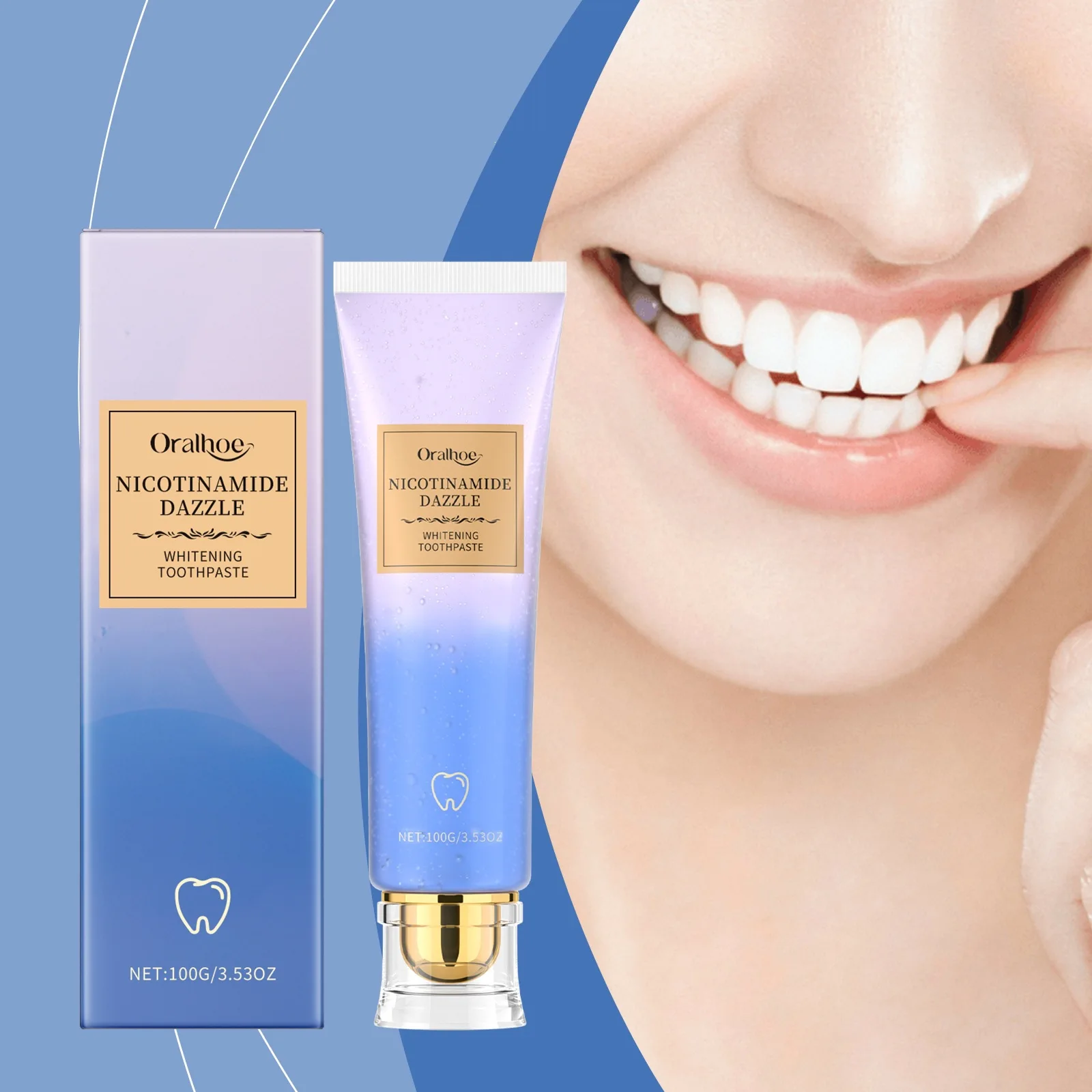 Oralhoe Nicotinamide Whitening Toothpaste Remove Stain Yellow Teeth Fresh Breath Oral Care Plaque Teeth Brightening Toothpaste