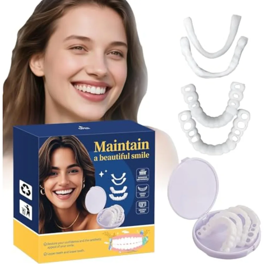 

Temporary Veneers Kit for Women and Men, Tooth Replacement Kit, Nature and Comfortable 1 Count (Pack of 1,Unflavored)-AABBA1