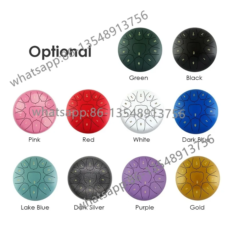 

6-дюймовый стальной барабан с язычком, 11 нот, барабан Handpan с барабанным молотком, ударные инструменты для медитации, йоги, 10 цветов