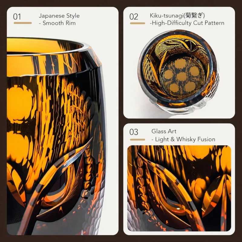 Owl Crystal Whiskey Glass Japanese Style Master Handwork Collection Wineglass Gifts Amber Vodka Chivas Scotch Whisky Tumbler Cup