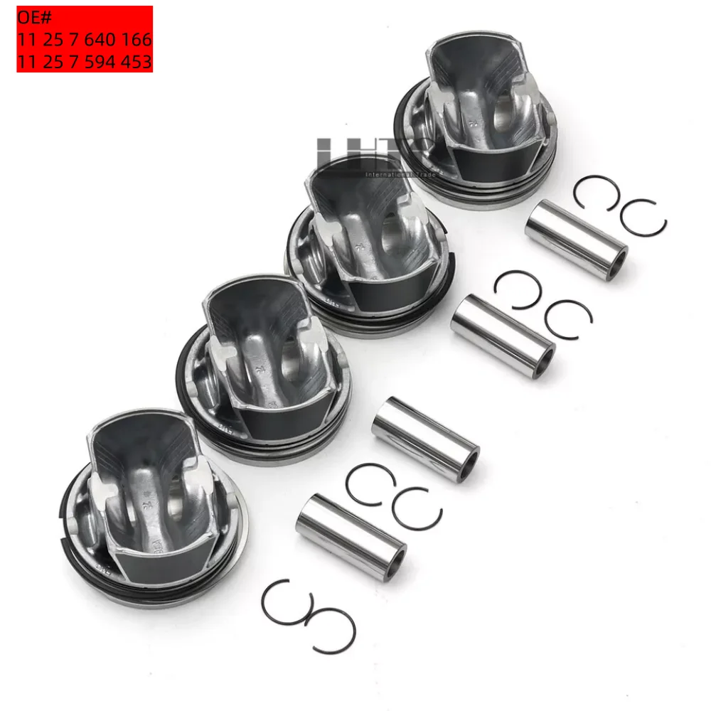 4x مجموعة المكبس 10:1 لسيارات BMW 328i 428i F10 F11 F25 F30 F31 F32 E84 N20 N26 2.0 OE # 11 25 7 640 166/ 11 25 7 594 453