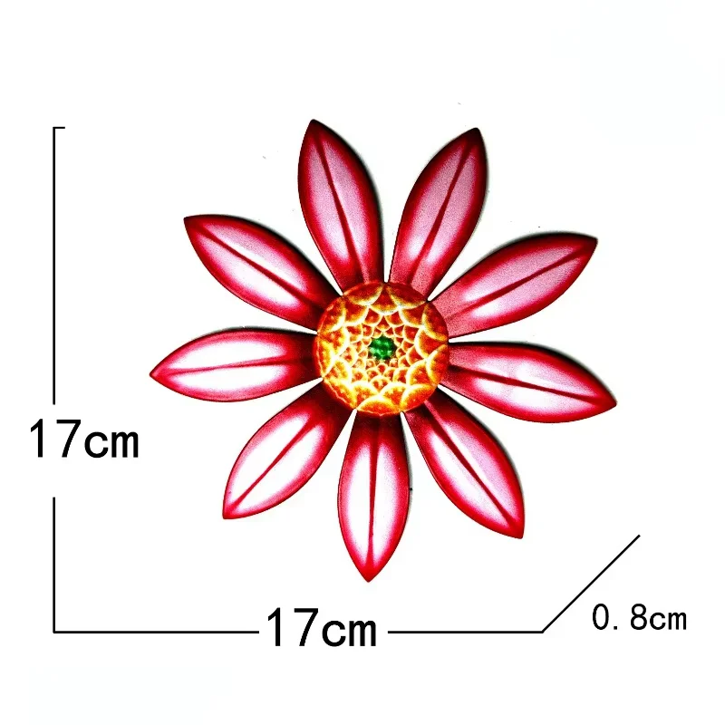 Wrought Iron Sunflower Wall Decor Outdoor Garden Colorful Metal Flower Hanging Ornament Garden Artistic Decorative Piece