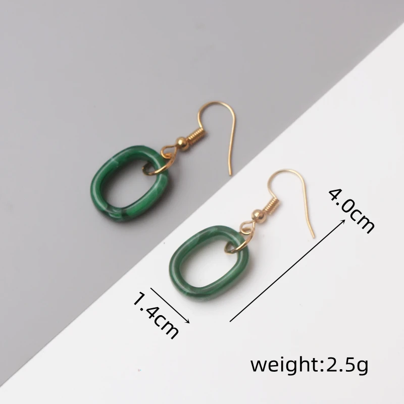 New Green Color Hang Earrings for Women Flower Round Heart Leaf Butterfly Metal Brincos Sweet Jewelry Summer Christmas Girl Gift