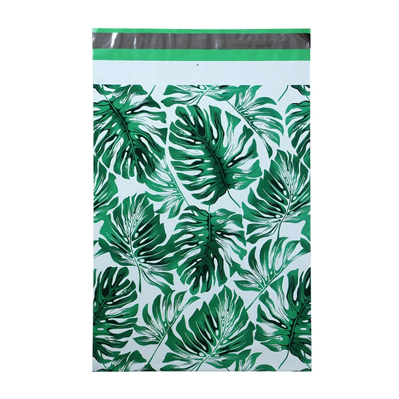 26x37cm Express Bag Green Leaves Plastic Shipping Envelope Small Business Supplies Postal Mailing Bags Gift Packing Courier Bags