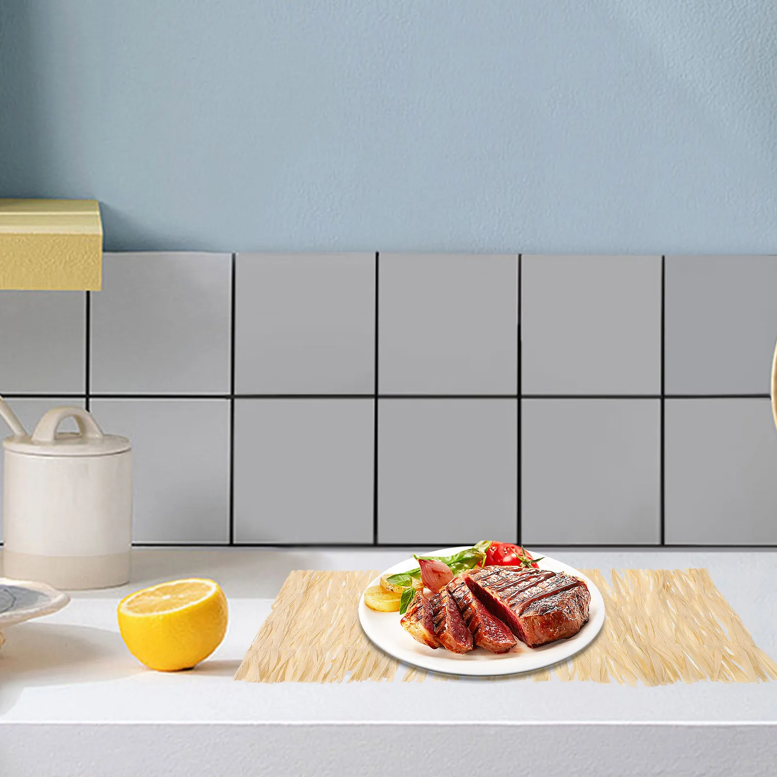 

Beach Style Table Placemat Hawaiian Party Cup Coaster Multi Functional Dining Mat Decorative Absorbent Pad for Coffee Table Home