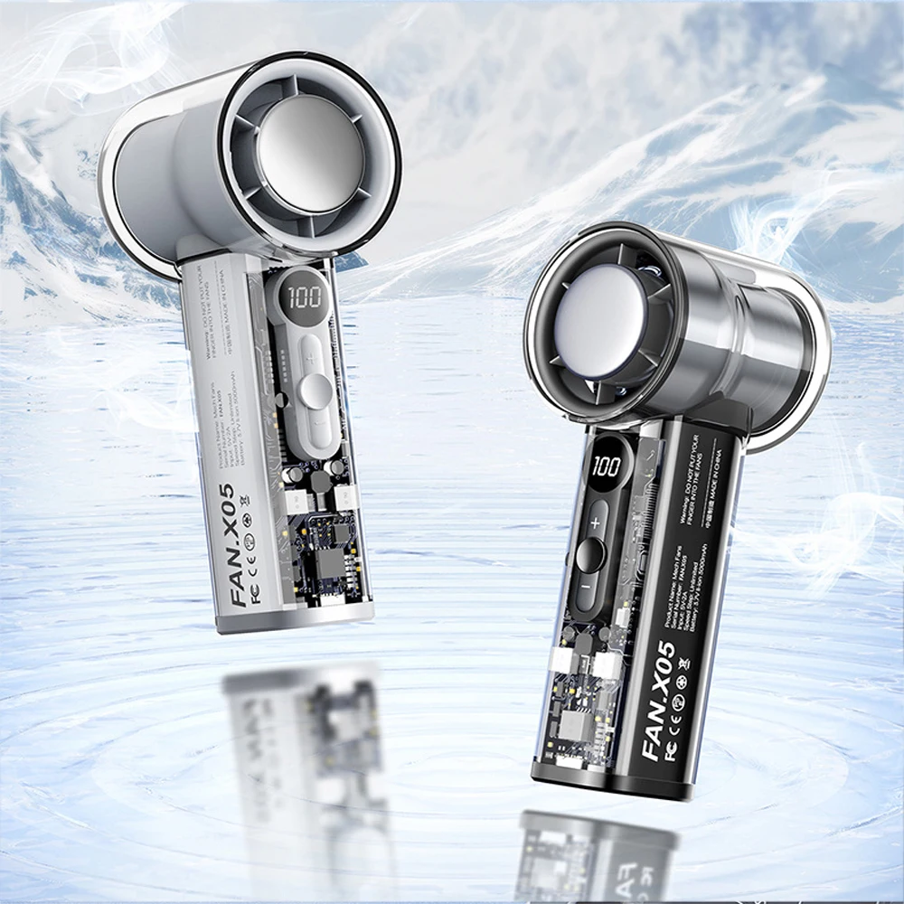 

Портативный охлаждающий вентилятор 3000 мАч, ручной турбовентилятор, 100 передач, регулируемый USB перезаряжаемый мини-персональный вентилятор для путешествий, кемпинга