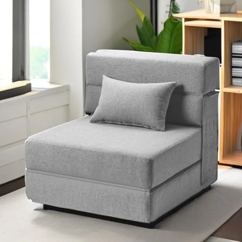 Folding Sofa Bed with Pillow- Convertible Chair Floor Couch & Sleeping Mattress, Foldable Memory Foam Sleeper for Living Room/Do
