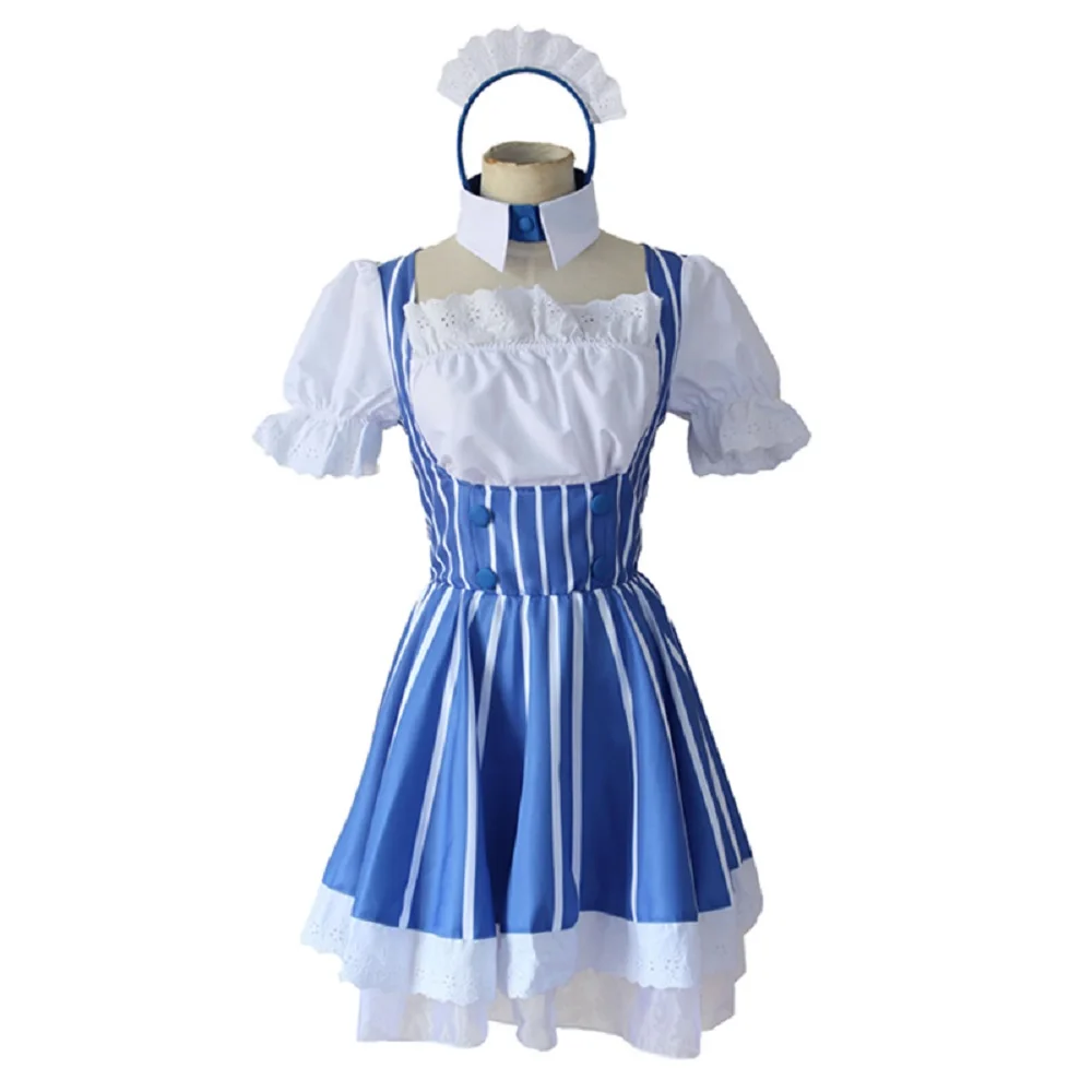 Unisex Anime Cos Sawamura Katou Megumi Cosplay Costume Maid Dress Custom Size