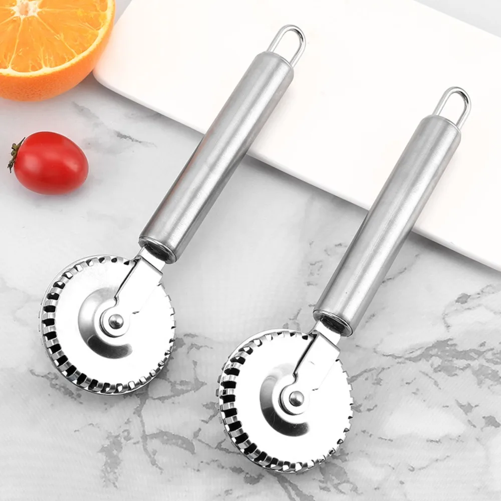 

2pcs Stainless Steel Pastry Roller Non-Corrosive Crimping Edge Pie Cutter Wheel Rust-proof Dumpling Embossing Maker Pasta