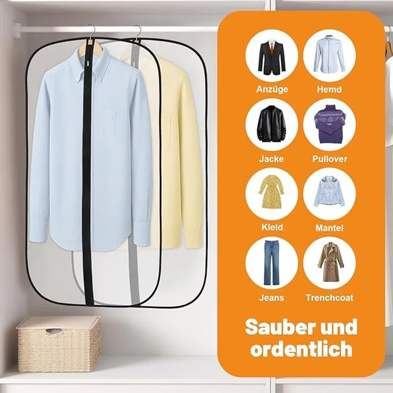 Kleiderschutzhülle für Hochzeitskleider, Anzüge und Mäntel, Verdickter, Vollständig Geschlossener Kleidersack mit Reißverschluss – Detail 3