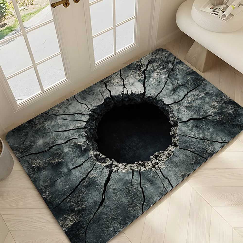 3D Optical Illusion Rug Welcome Mat Front Door Mat Entrance Vortex Illusion Floor Mat Bottomless Hole Area Rug