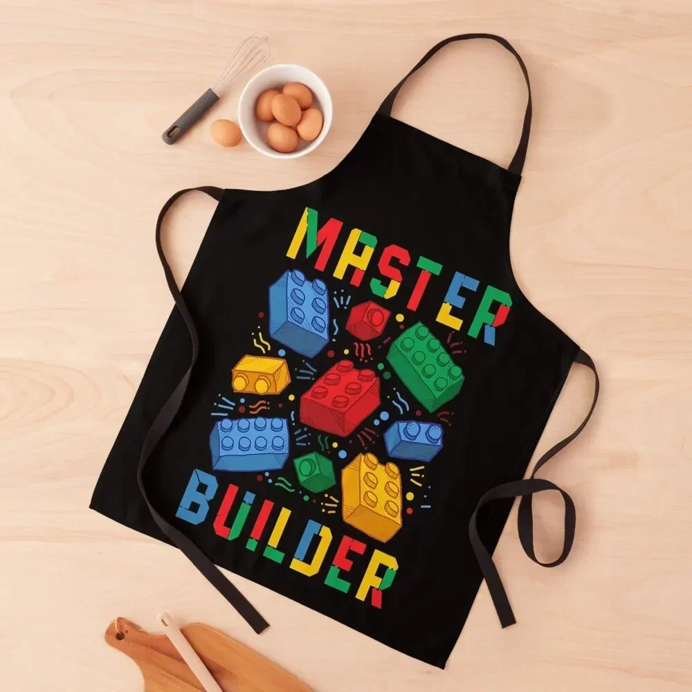 

Master Builder Funny Brick Blocks Apron Cooking Bib For Kitchen Kitchens For Men Apron