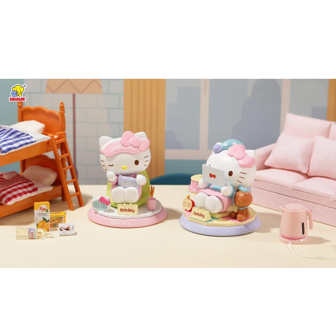 Sanrio Hello Kitty Anime Figure Girl Haikyuu Blind Box Gifts Items for Women 6PCS Toys for Girls Home Decoration