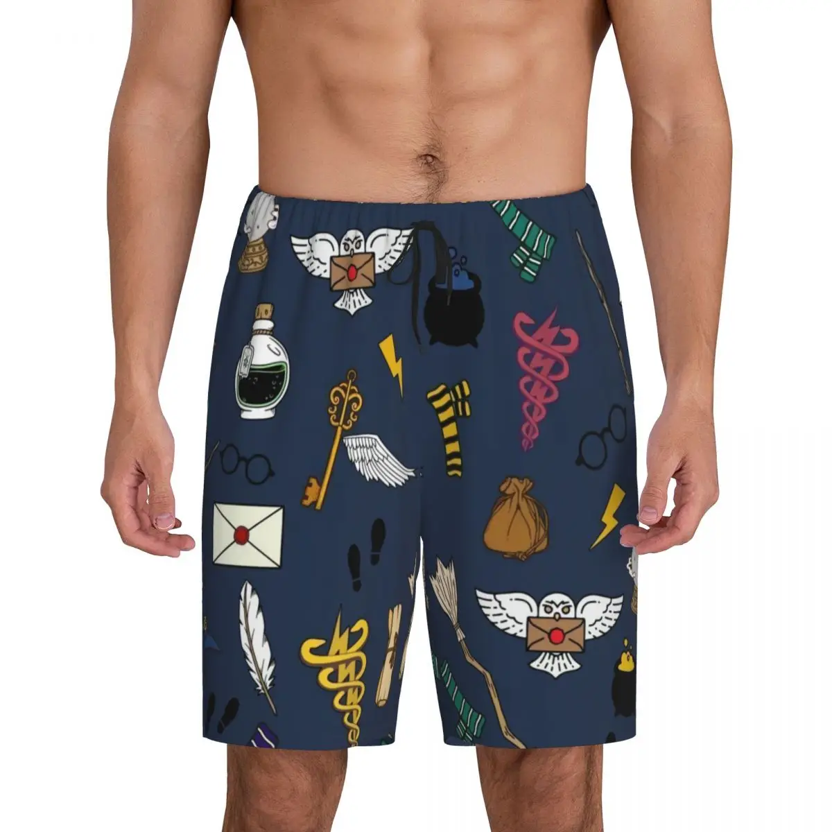 

Custom Print Harrys Magic Adventure Movies Potters Pajama Shorts Men Sleepwear Bottoms Sleep Short Pjs with Pockets