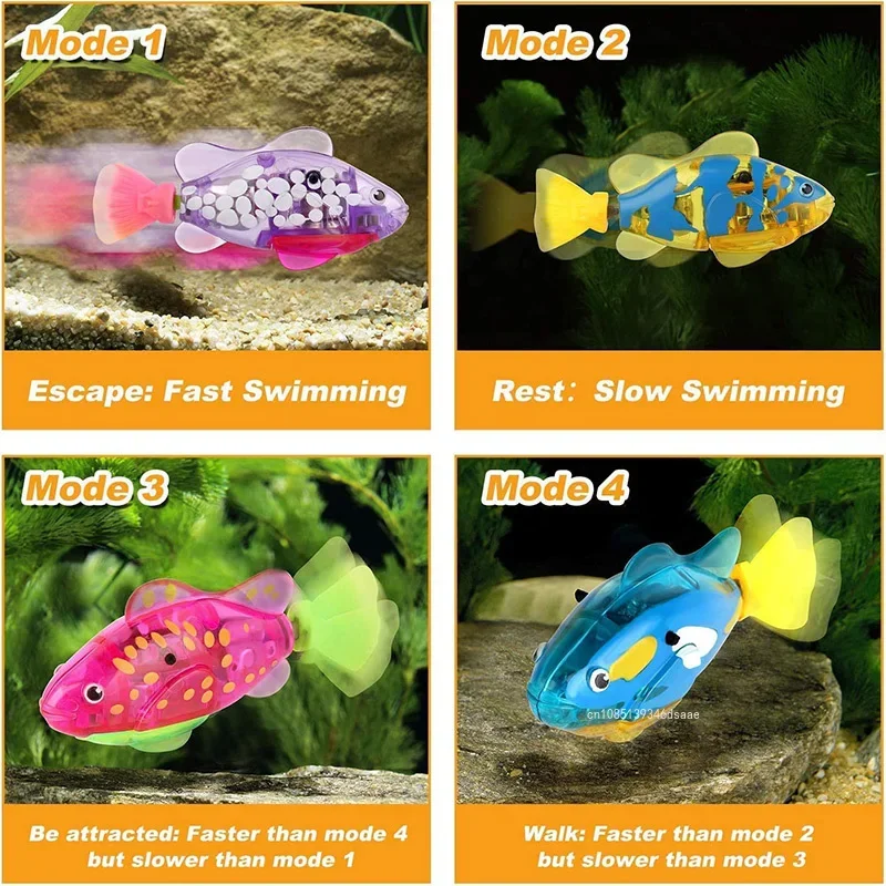 Cat LED Interactive Swimming Robot Fish Toy Water Cat Toys Indoor Play Electric Fish Toys To Stimulate Pet\'s Hunter Instincts