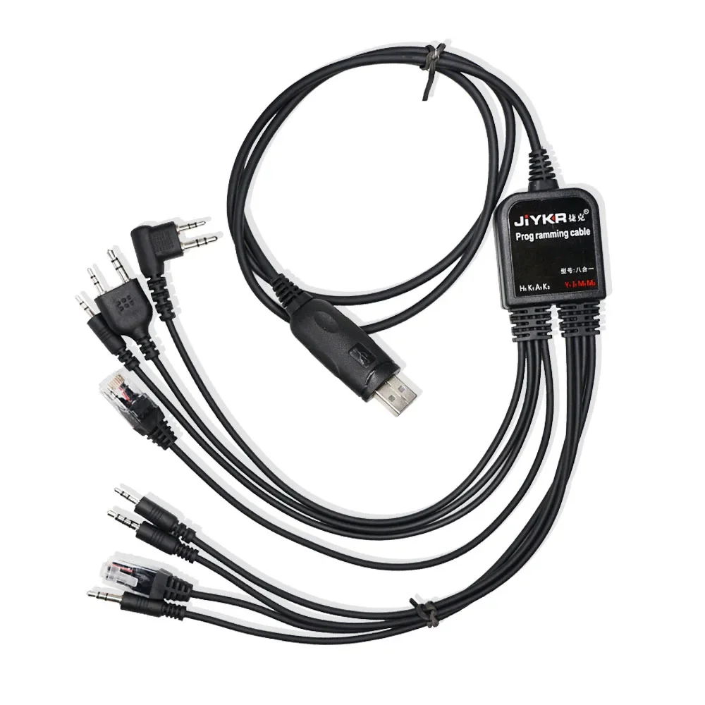 Baofeng-Cable de programación USB multifunción 8 en 1, walkie-talkie con CD, UV5R, UV82 para TYT Kenwood, Motorola Yaesu HYT Radio