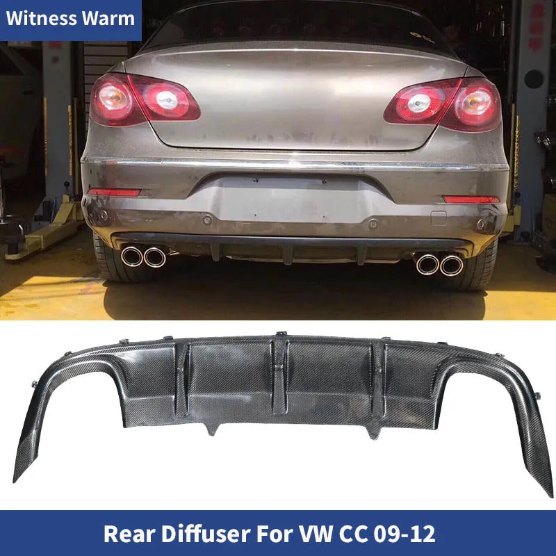 Car Rear Bumper Exhaust Diffuser Lip Spoiler Body Kit for Vi Cc Rline Style 2009-2012 Car-styling