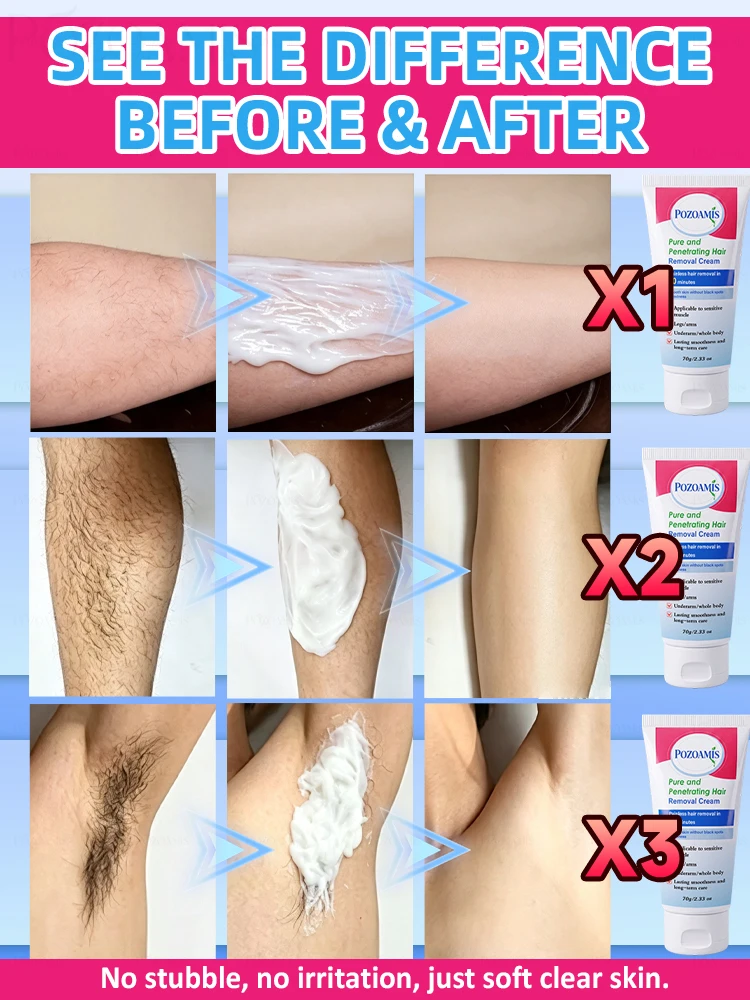 Body Grooming Hair Removal Liquid, Soften Unwanted Body Hair, Leave Skin Silky Smooth, Easy Operation for Home Daily Body Beauty Care Routine