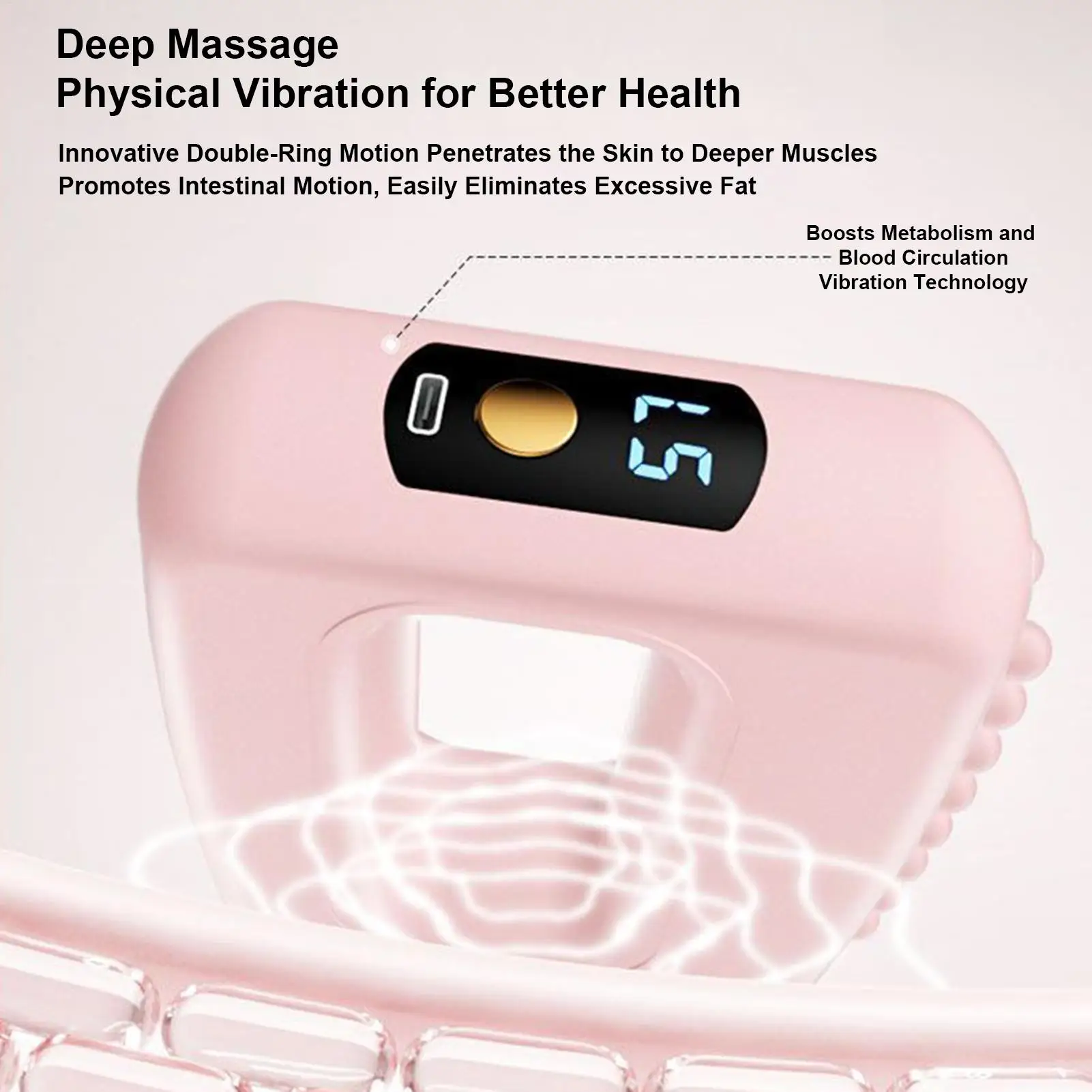 

Массажер для фасции, 5-скоростной регулируемый массажер, фасциальное кольцо, беспроводные массажные инструменты для сжигания жира, ног, шеи, живота, плеч, рук