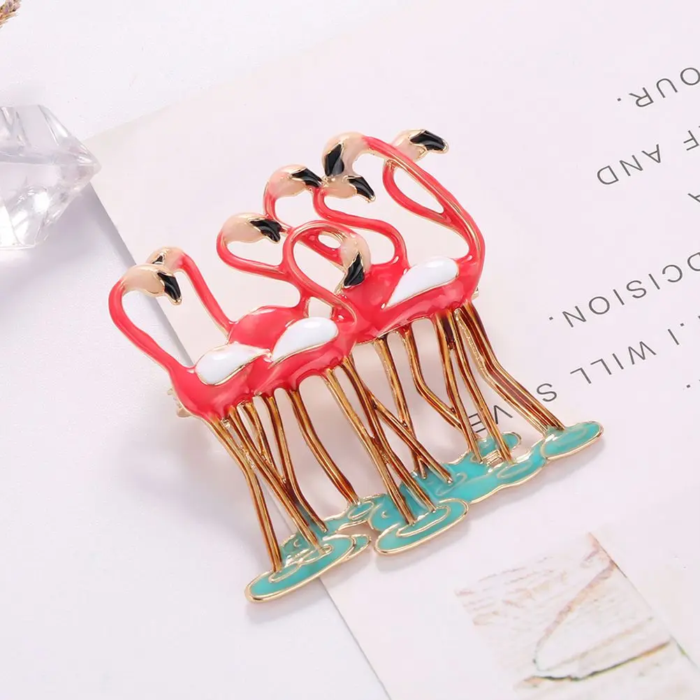 Flamingo Brooch Party Breastpin Creative Clothes Pins Elegant Appearance Safe Wear Wedding Clothes Brooch Daily