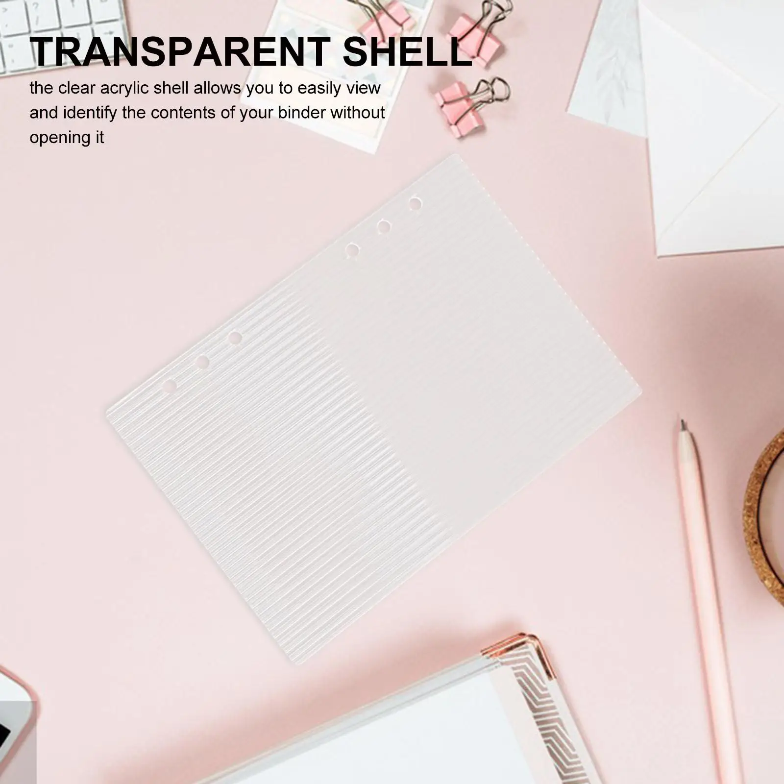Acryl Notebook Cover A5 Bindmiddel 6-Ring Shell Budget Bindmiddel Notebook Cover Bindmiddel Notebook Shell Bindmiddel Cover voor Home Office Su