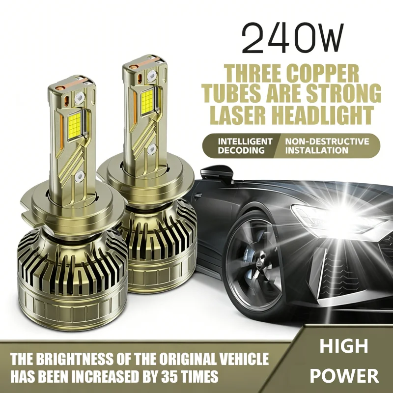 

H4 H7 LED Headlight Bulbs Canbus H1 H8 H9 H11 9005 9006 9012 HB3 HB4 240W 126800LM Car Headlamp Turbo Light 12V