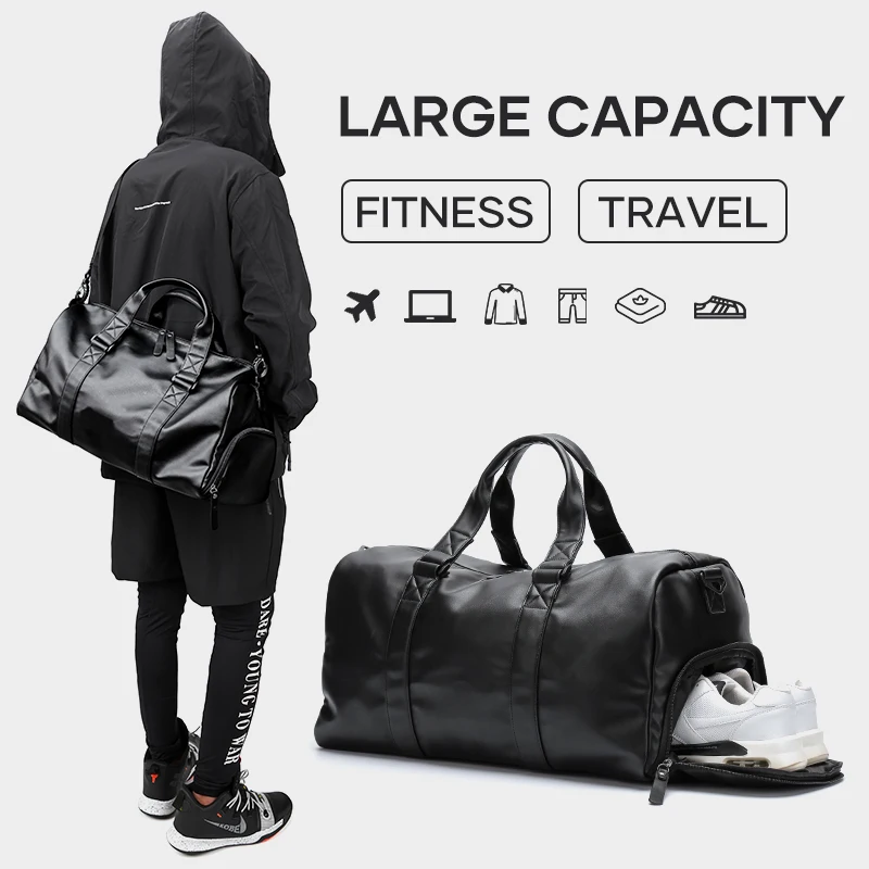 Travel Bag with Shoe Pouch,Sports Gym Bag Weekender Overnight Bag Waterproof Large Carry On Bag Tote Duffel Bag for Men or Women