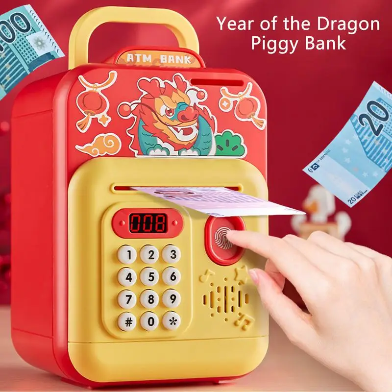 Tirelire électronique Dragon Year Cartoon Mini Iko pour enfants, coffre-fort, tirelire, enfants, garçons, filles