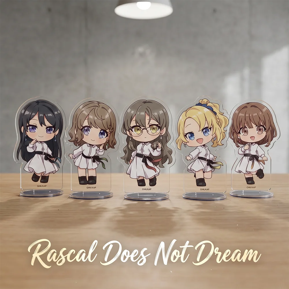 Акриловая подставка-брелок Rascal Does Not Dream (Чиби-версия, 10 см, двусторонняя, милая) с персонажами Сакута Май и Каэде, аниме-декор для стола, подарок для фанатов