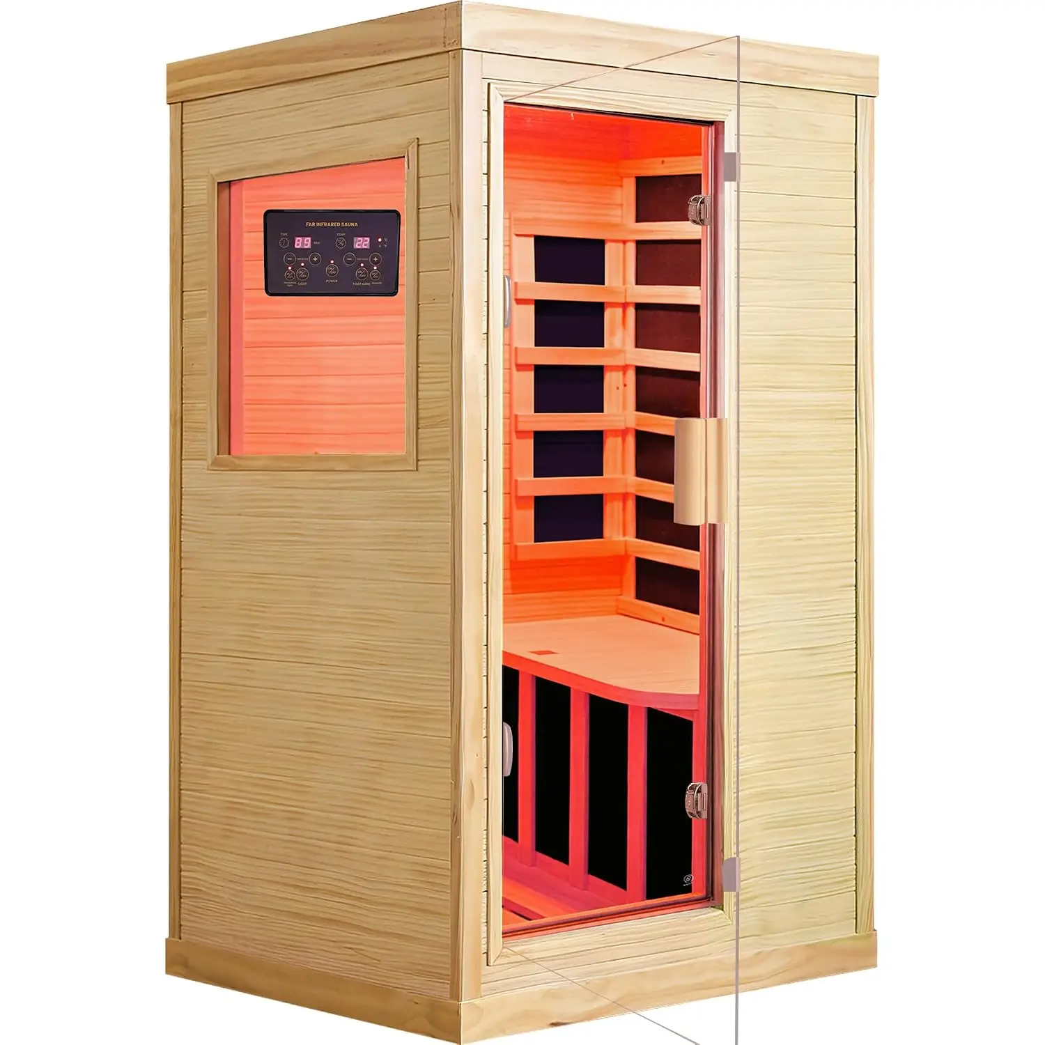 Chilean Pine Wood Infrared Sauna, 1200W 120V Indoor Home Dry Spa Sauna, Customized