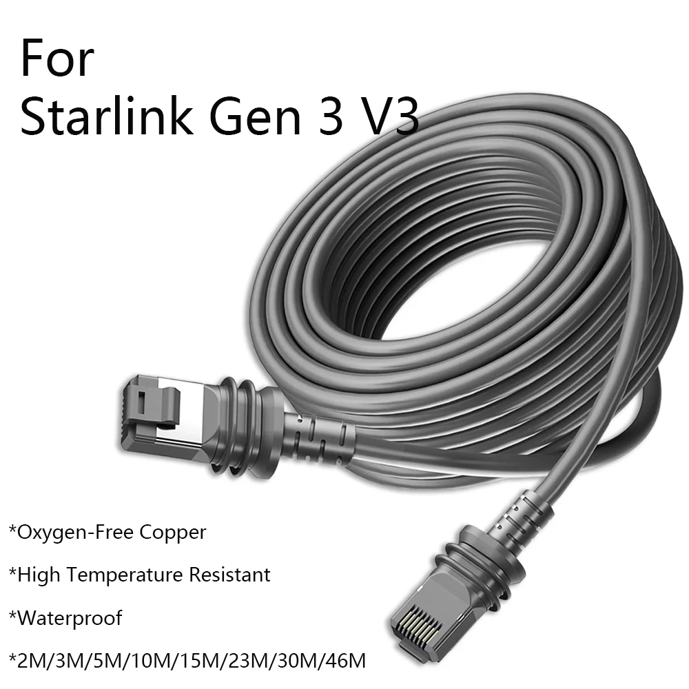Cable for Starlink,Compatible with Starlink Standard Gen 3/V3 Oxygen-Free Copper,26AWG,Extension Cable Waterproof For Satellite