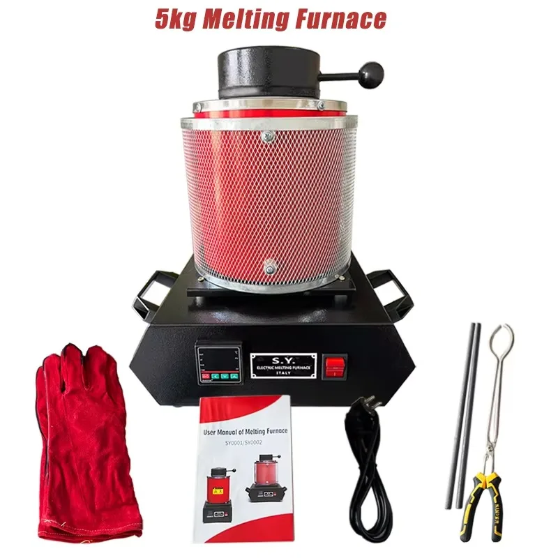 Small Aluminum Cop-per Go-ld Sil-ver DIY Melting Furnace Electric Jew-elry Melting Furnace for Sale