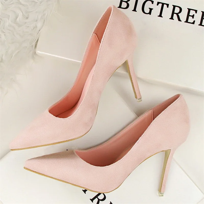 Summer Runway Style Silk Pointy Women Pumps Sexy Pointed Toe Slip On Purple High Heels Fashion Slingback Stilett Shoes