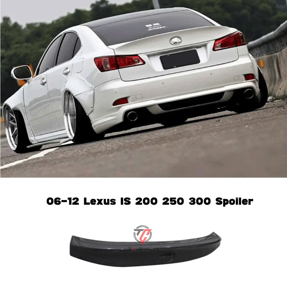 For IS200 IS350 Modifikasi TRD Gaya Hitam Serat Karbon Bagasi Belakang Kompartemen Spoiler Sayap Mobil For Lexus IS 2006-2012